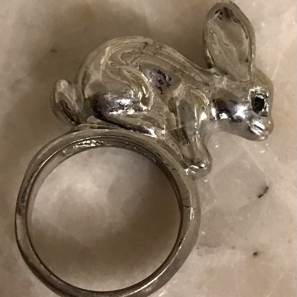 Silver Tone Rabbit 🐇 Ring - Picture 2 of 10